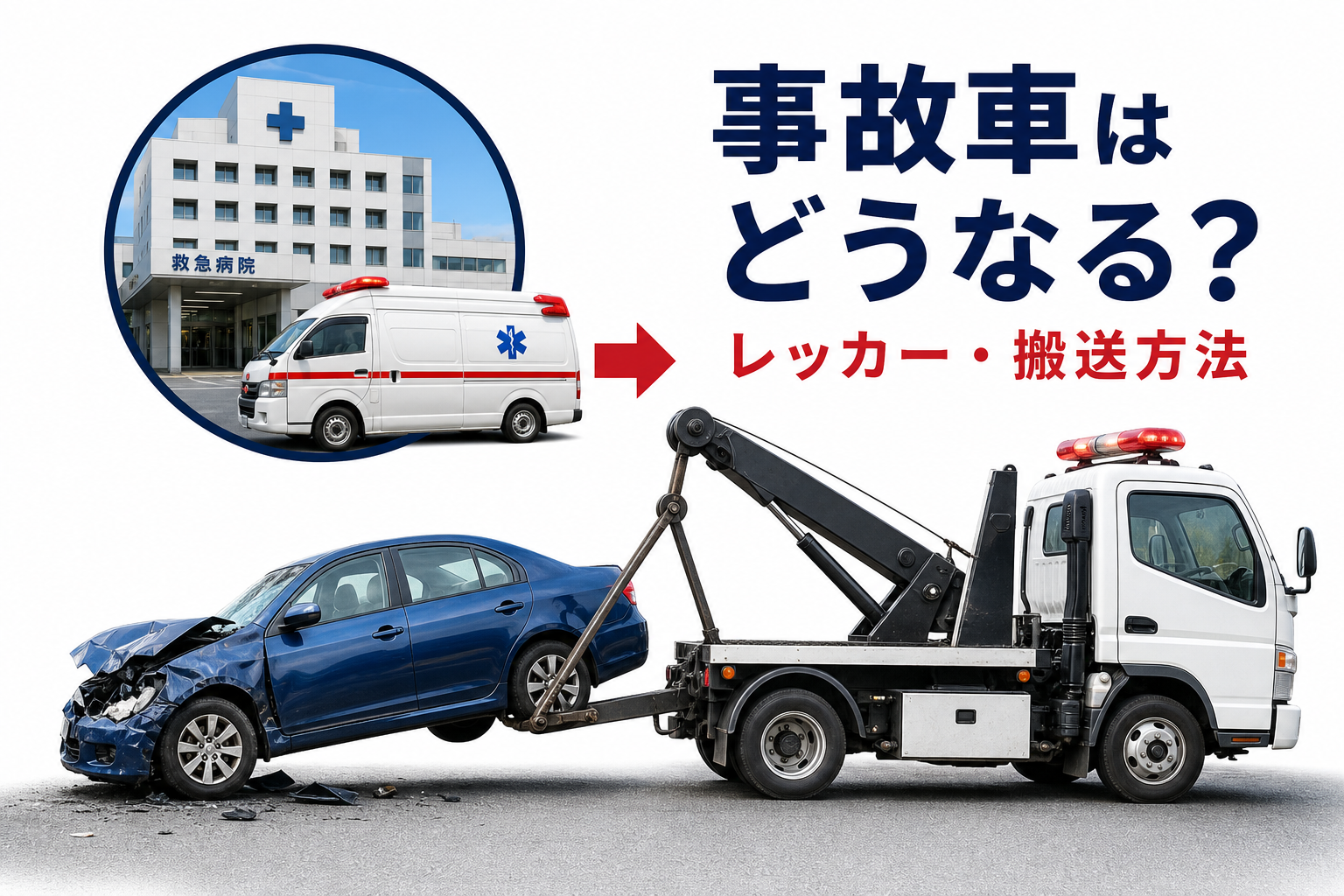 交通事故で救急搬送されたら車はどうなる？事故車のレッカー・搬送方法｜愛知・岐阜・三重